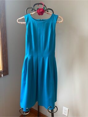 Calvin Klein Teal Sleeveless Fit-and-Flare Midi Dress